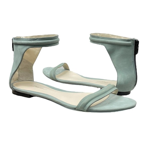 3.1 Phillip Lim Shoes - 3.1 Phillip Lim Suede Light Green Flat Slip-On Sandals Eur 39.5 US 9.5